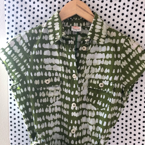 global mamas Dresses & Skirts - Green and cream dress